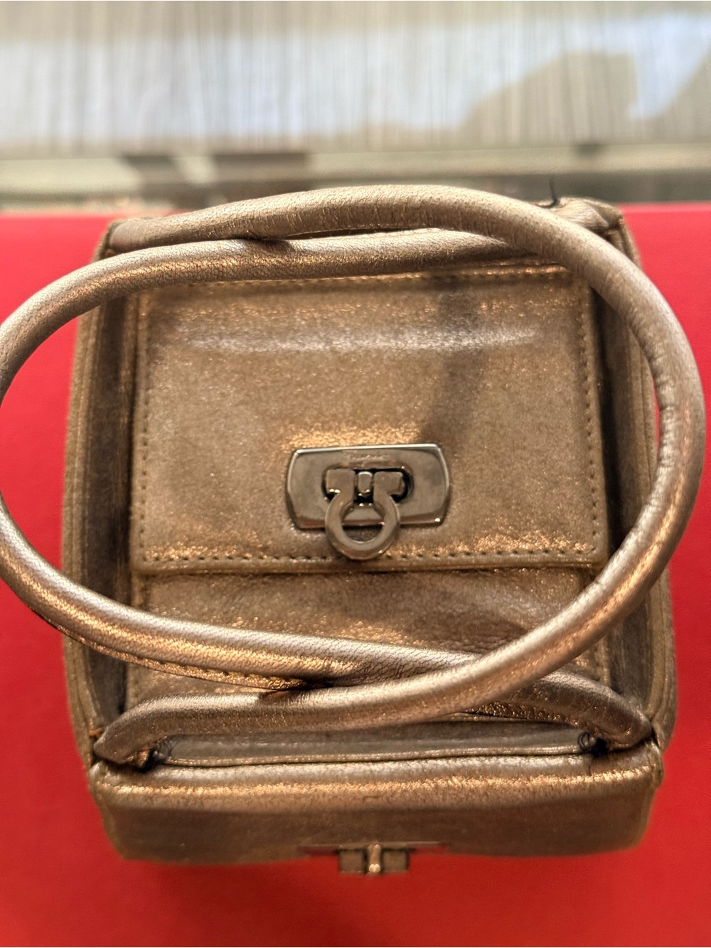Women's Top-Handle side mirror mini Leather Bag - Stylish Everyday Carry